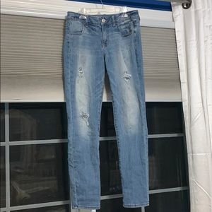 light wash american eagle skinny jeggings
